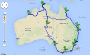 reiseroute australien 15.000km